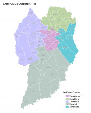 Mapa Digital Cidade de Curitiba - Bairros  67 cm (comprimento) x 84 cm (altura)    