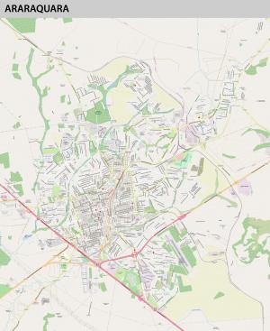 Mapa de Araraquara - SP  90 cm (comprimento) x 110 cm (altura)    