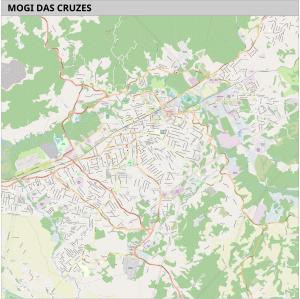 Mapa de Mogi das Cruzes - SP  115 cm (comprimento) x 114cm (altura)    