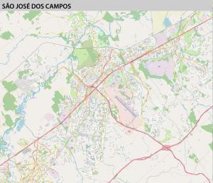 Mapa de São José dos Campos - SP  110 cm (comprimento) x 95 cm (altura)    
