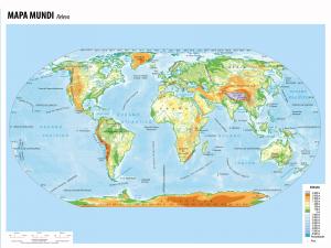 Mapa Mundi Escolar Relevo.  120 cm (comprimento) x 90 cm (altura)    