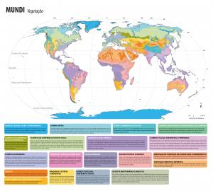 Mapa Mundi Escolar Vegetação  120 cm (comprimento) x 90 cm (altura)    