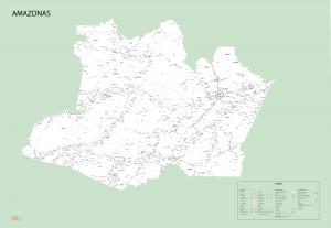 Mapa Político Rodoviário do Amazonas  97 cm (comprimento) x 67 cm (altura)    