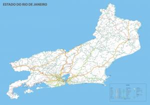 Mapa Político Rodoviário Estado do Rio de Janeiro  97 cm (comprimento) x 67 cm (altura)    