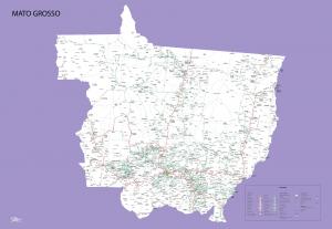 Mapa Político Rodoviário do  Mato Grosso  97 cm (comprimento) x 67 cm (altura)    