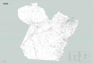 Mapa Político Rodoviário do Pará  97 cm (comprimento) x 67 cm (altura)    