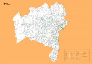 Mapa Político Rodoviário Estado da Bahia  85 cm (comprimento) x 67 cm (altura)    