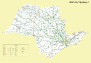 Mapa Digital Político Rodoviário Estado de São Paulo  97 cm (comprimento) x 67 cm (altura)    
