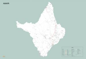 Mapa Digital Político Rodoviário Estado do Amapá  85 cm (comprimento) x 67 cm (altura)    