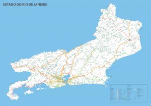 Mapa Digital Político Rodoviário Estado do Rio de Janeiro  97 cm (comprimento) x 67 cm (altura)    