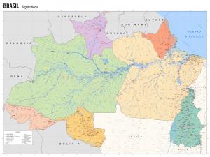 Mapa Político Rodoviário Região Norte  120 cm (comprimento) x 90 cm (altura)    
